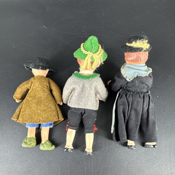 Vintage 4.5" Tall Ceramic German Dolls Boys and Girl Lot of 3 - Picture 4 of 15